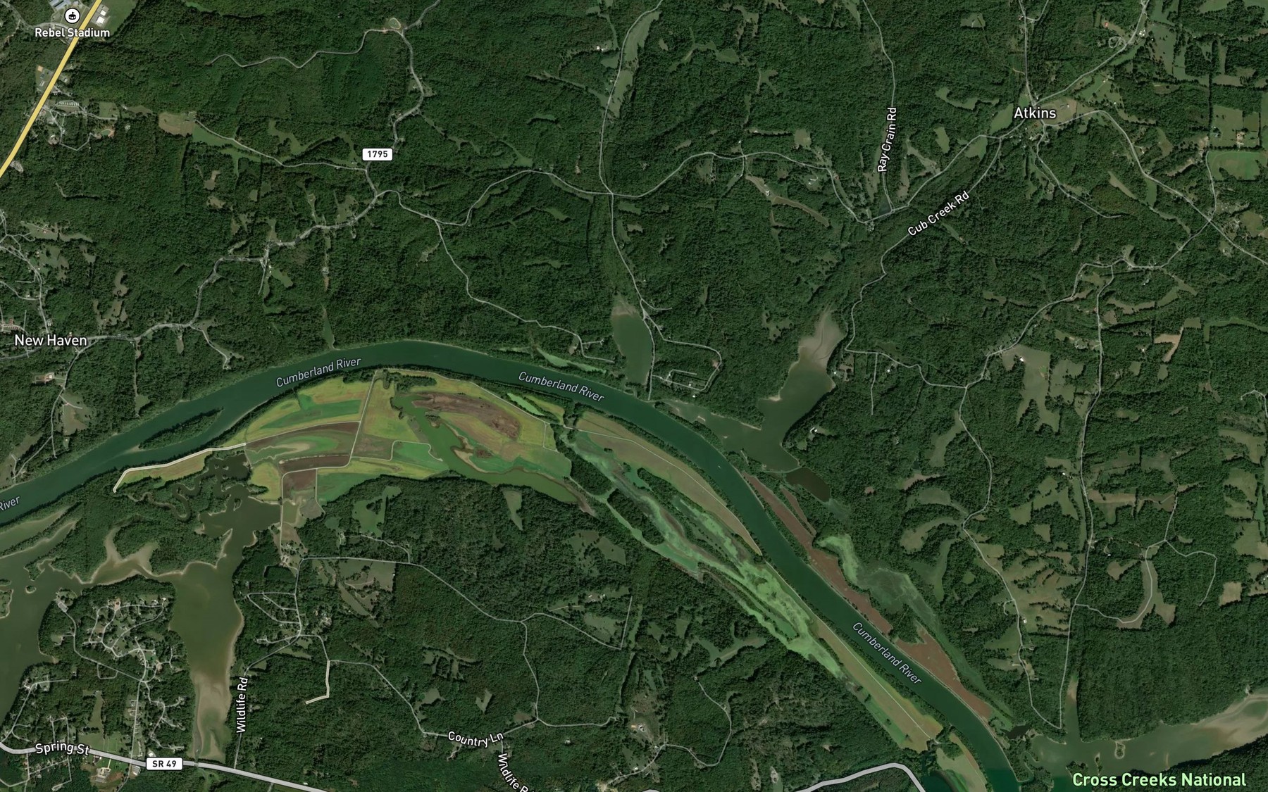 Satellite map of the Bellwood Branch