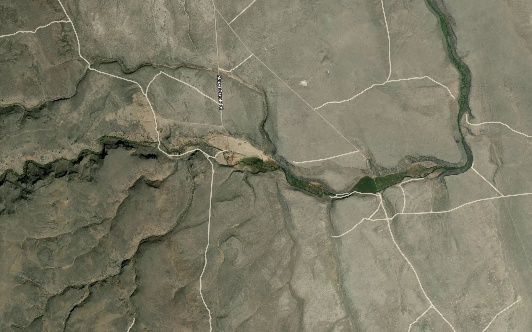 Satellite map of the Rattlesnake Creek