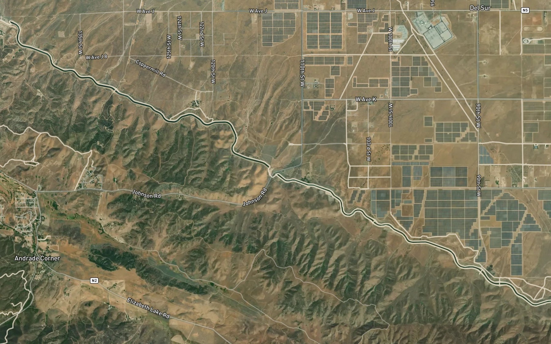 Satellite map of the Johnson Siphon