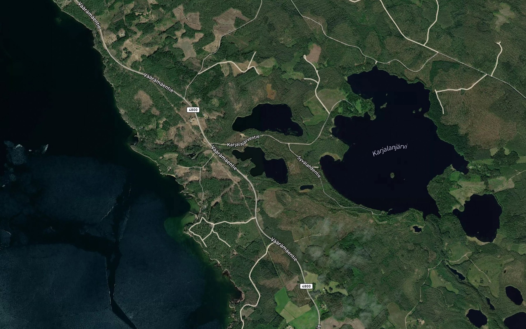 Satellite map of the Valkialampi