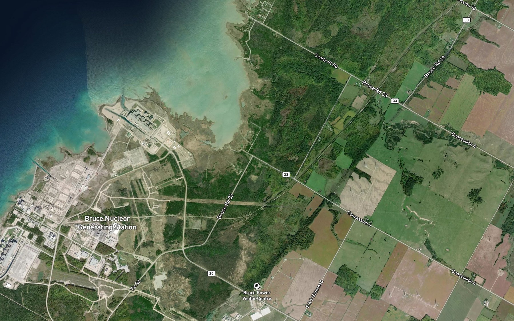 Satellite map of the Underwood Creek