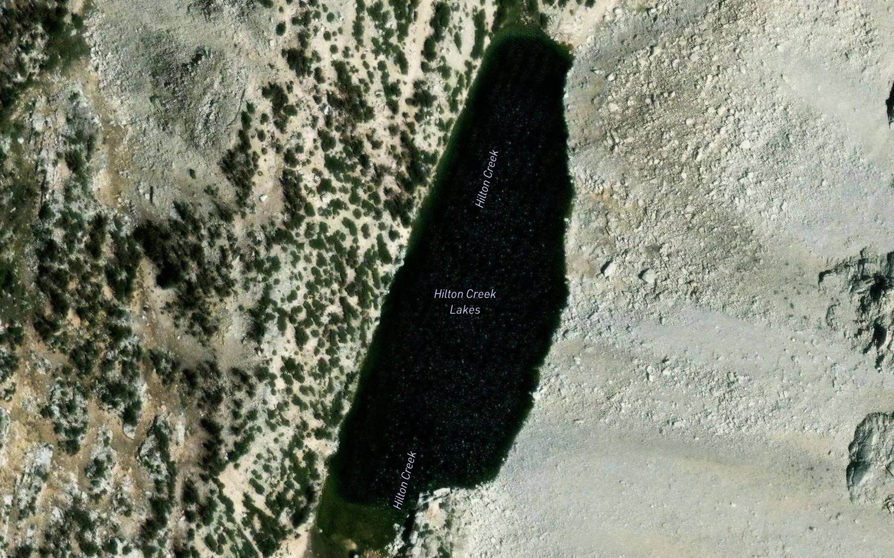 Satellite map of the Hilton Creek Lakes