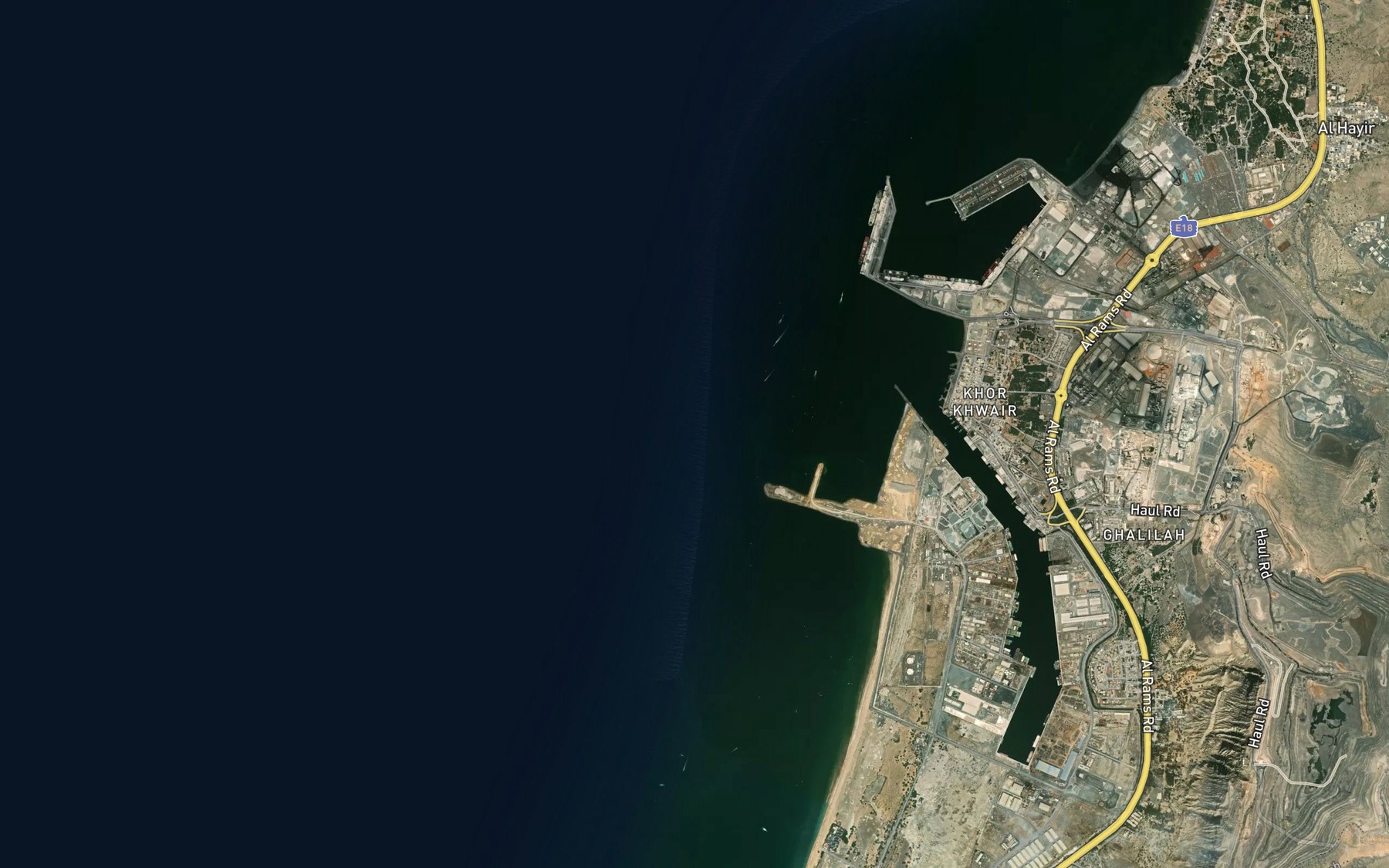 Satellite map of the Khawr al Khuwayr