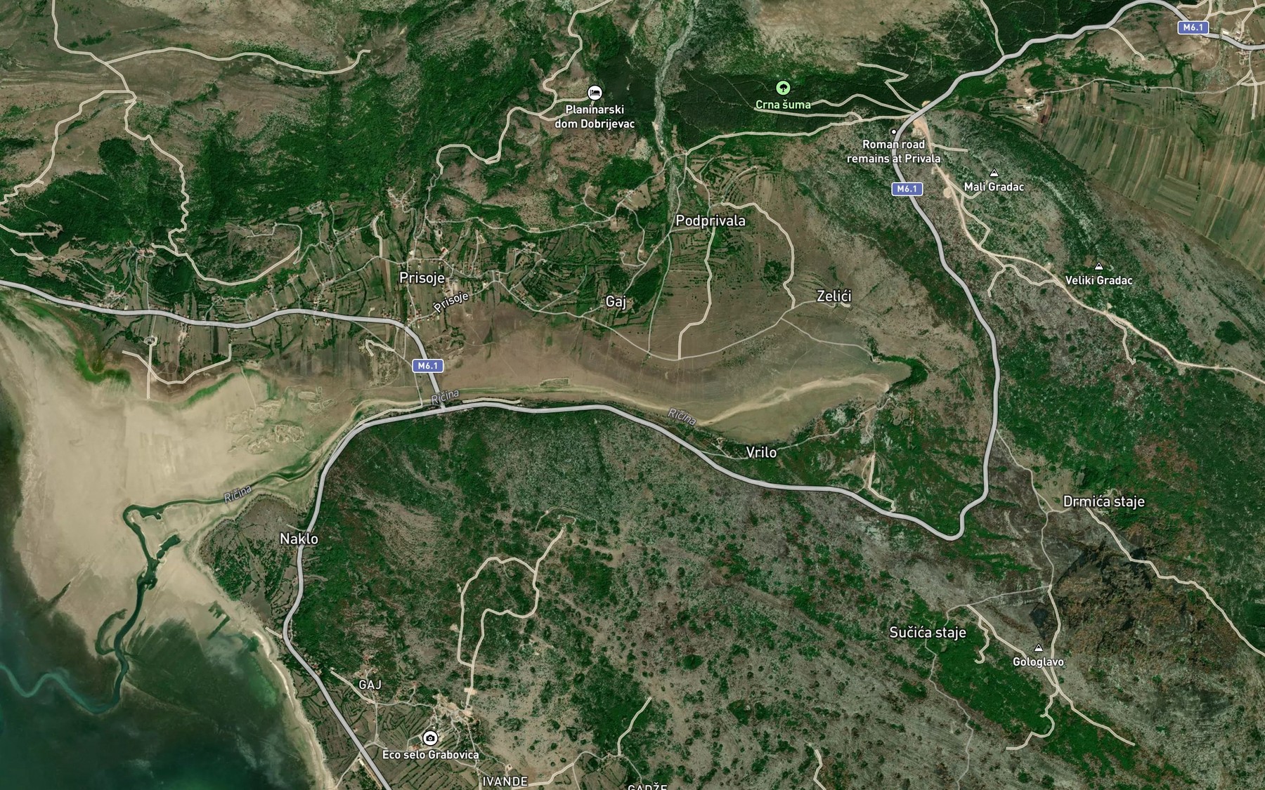 Satellite map of the Mrtvica