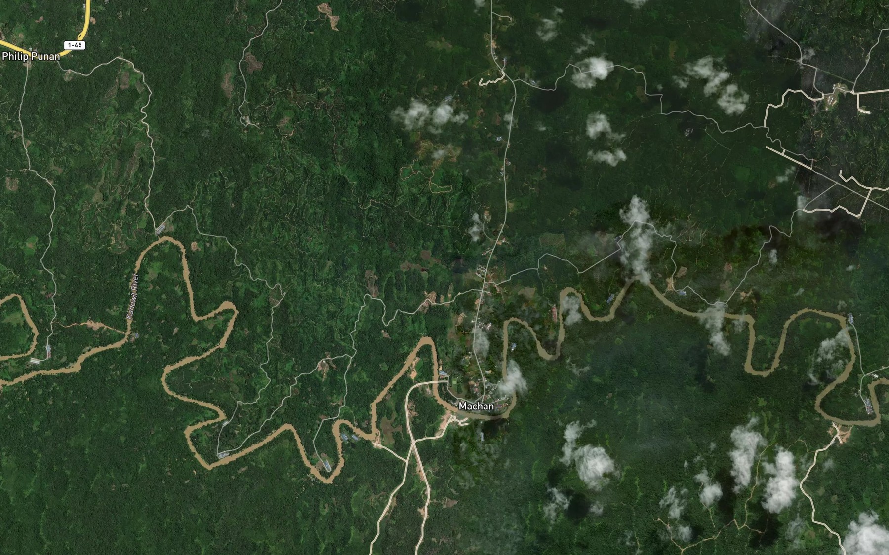 Satellite map of the Sungai Machan