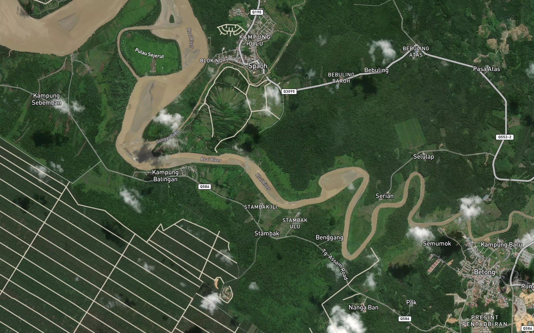 Satellite map of the Sungai Setambak Ulu
