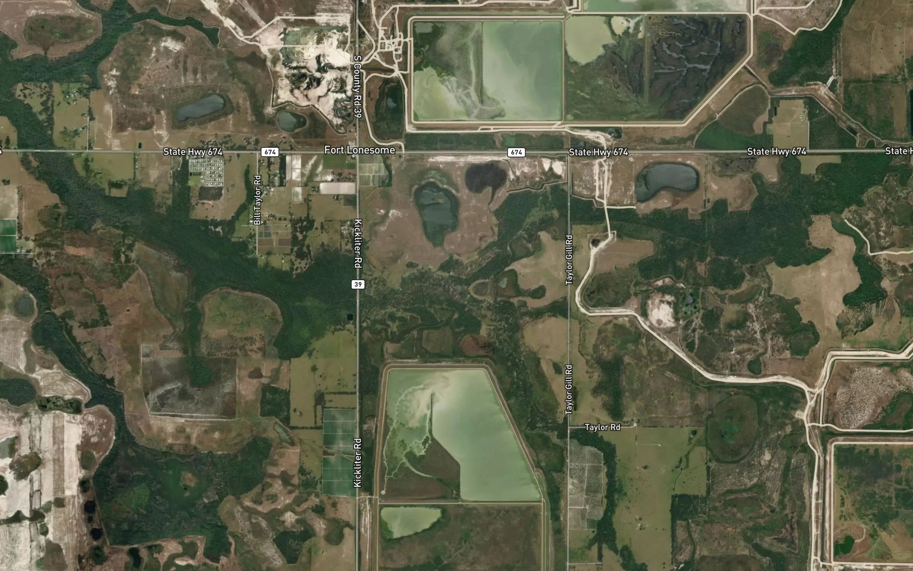 Satellite map of the Alderman Creek