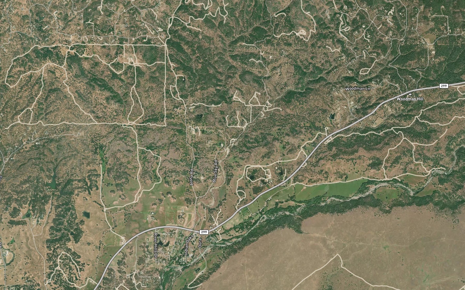 Satellite map of the Bacon Creek
