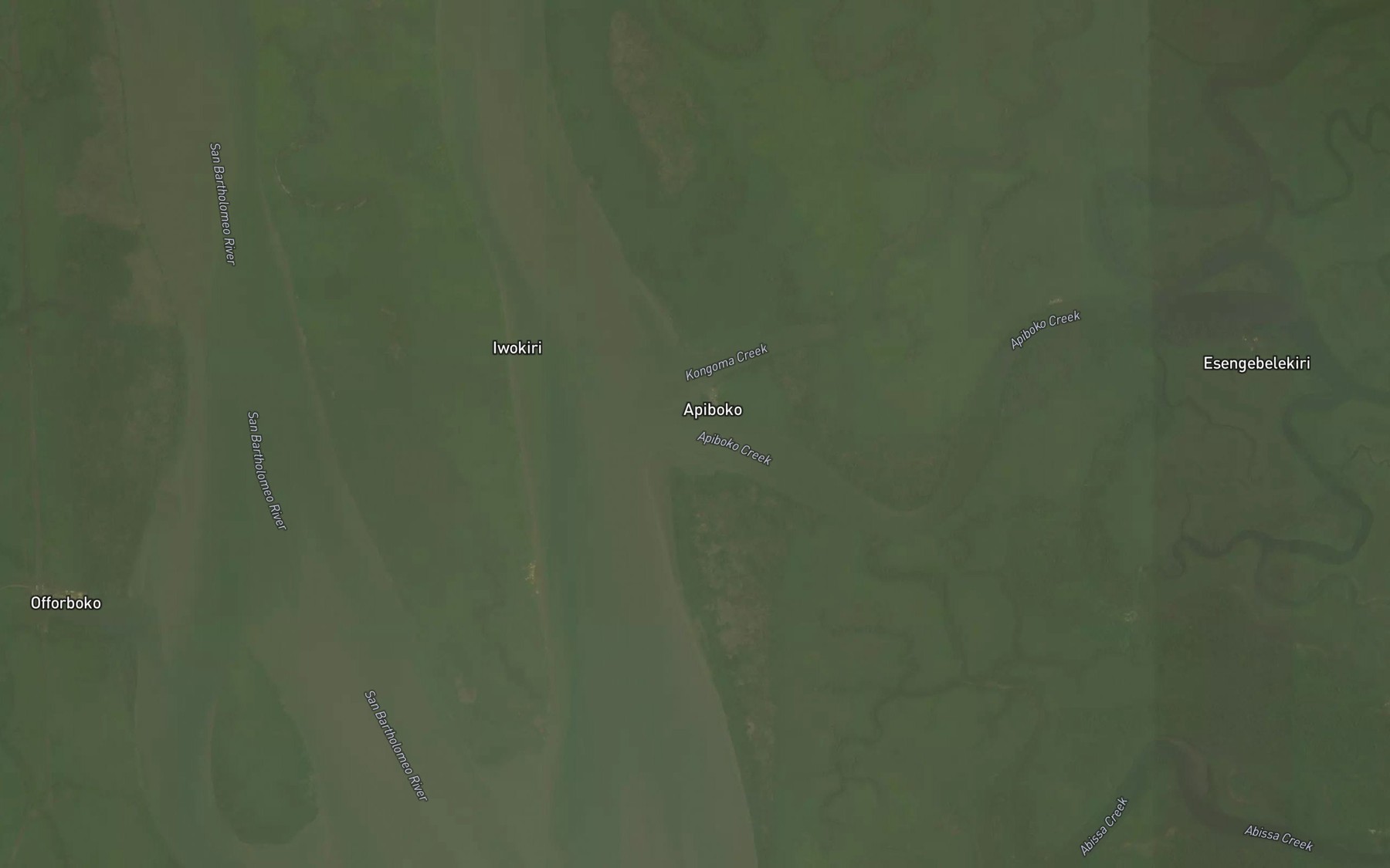 Satellite map of the Apiboko Creek