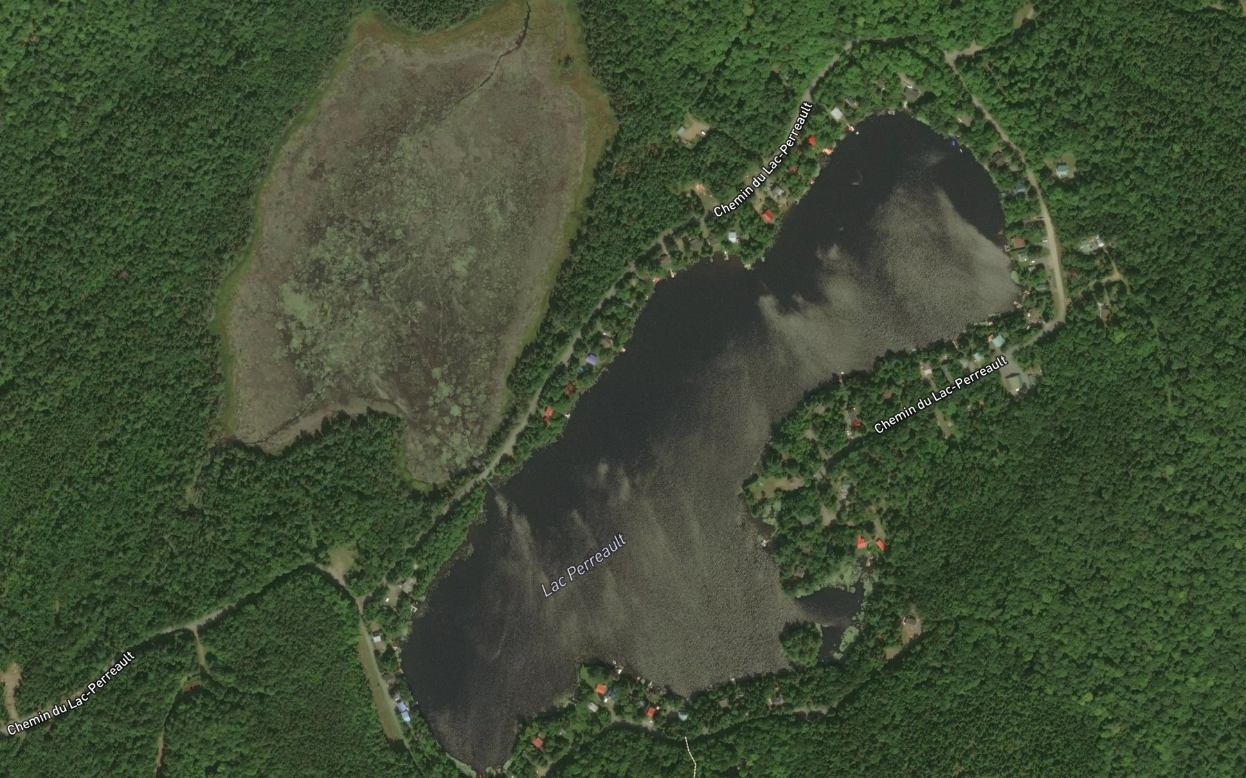 Satellite map of the Lac Perreault