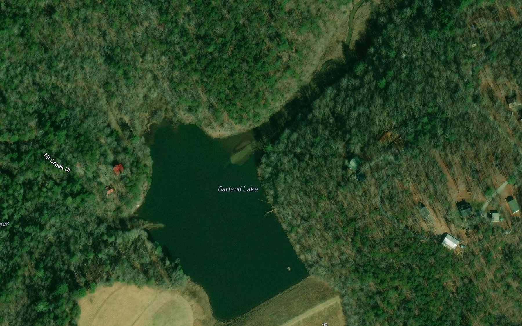 Satellite map of the Garland Lake