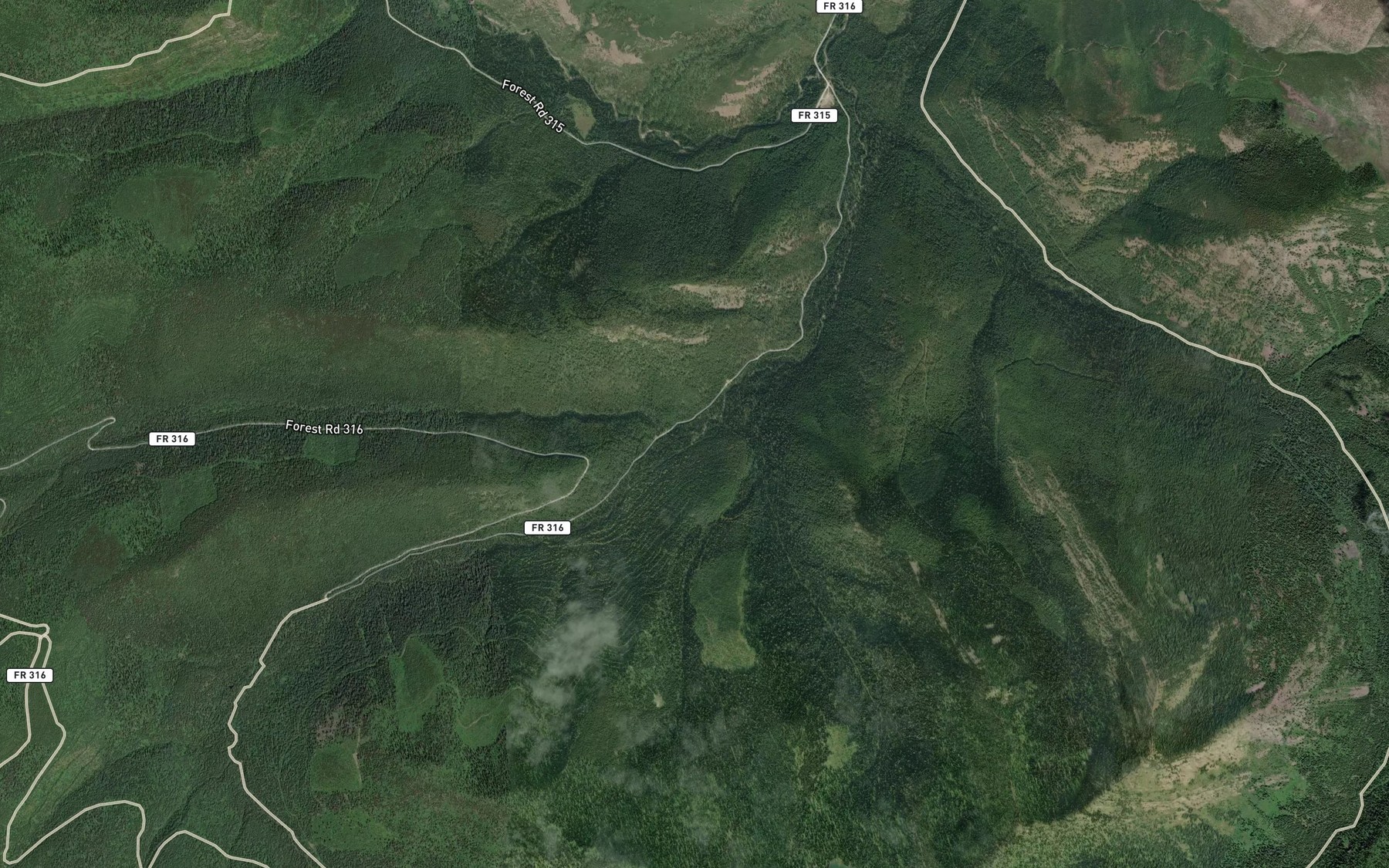 Satellite map of the Nicola Creek