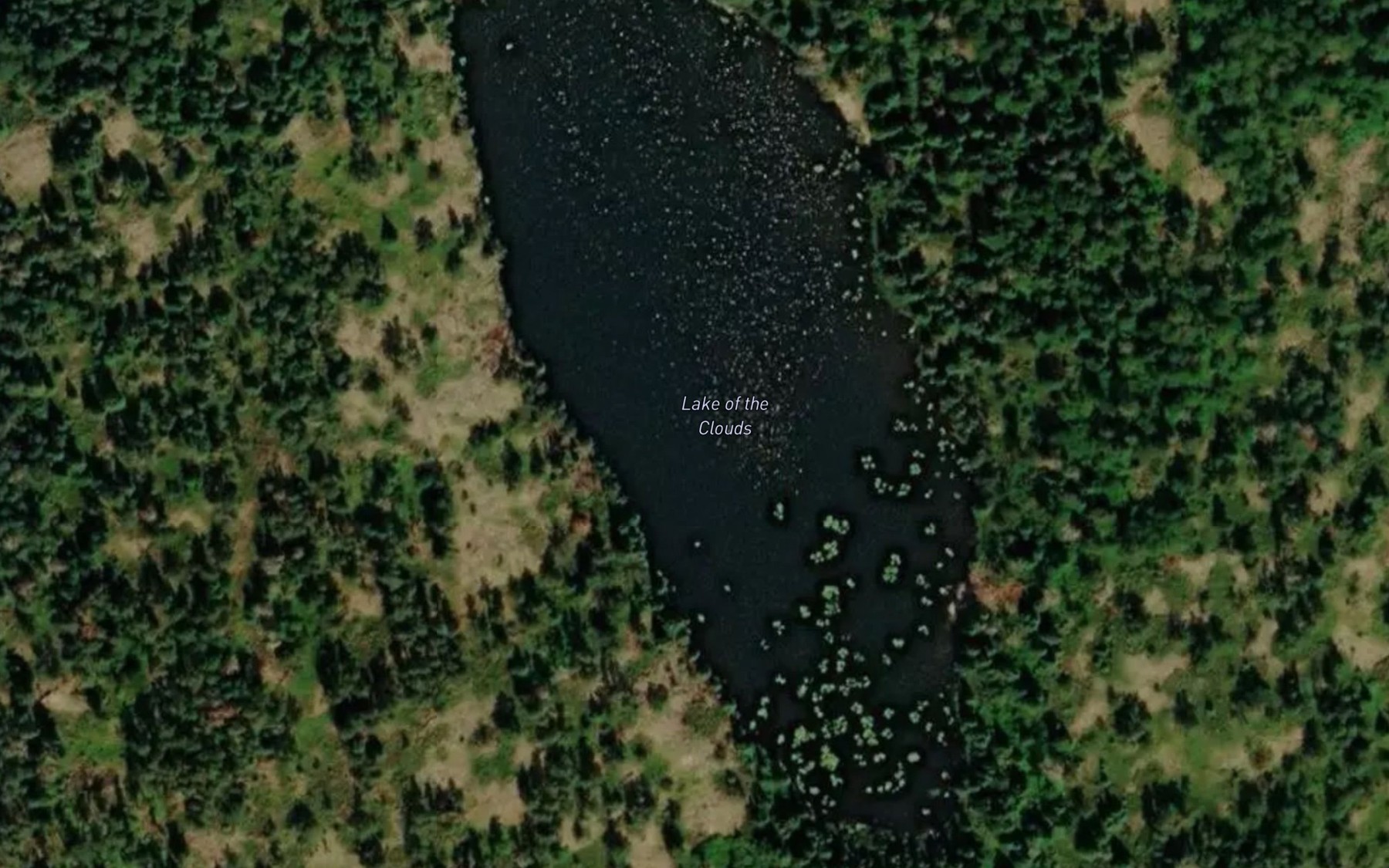 Satellite map of the Lake of the Clouds