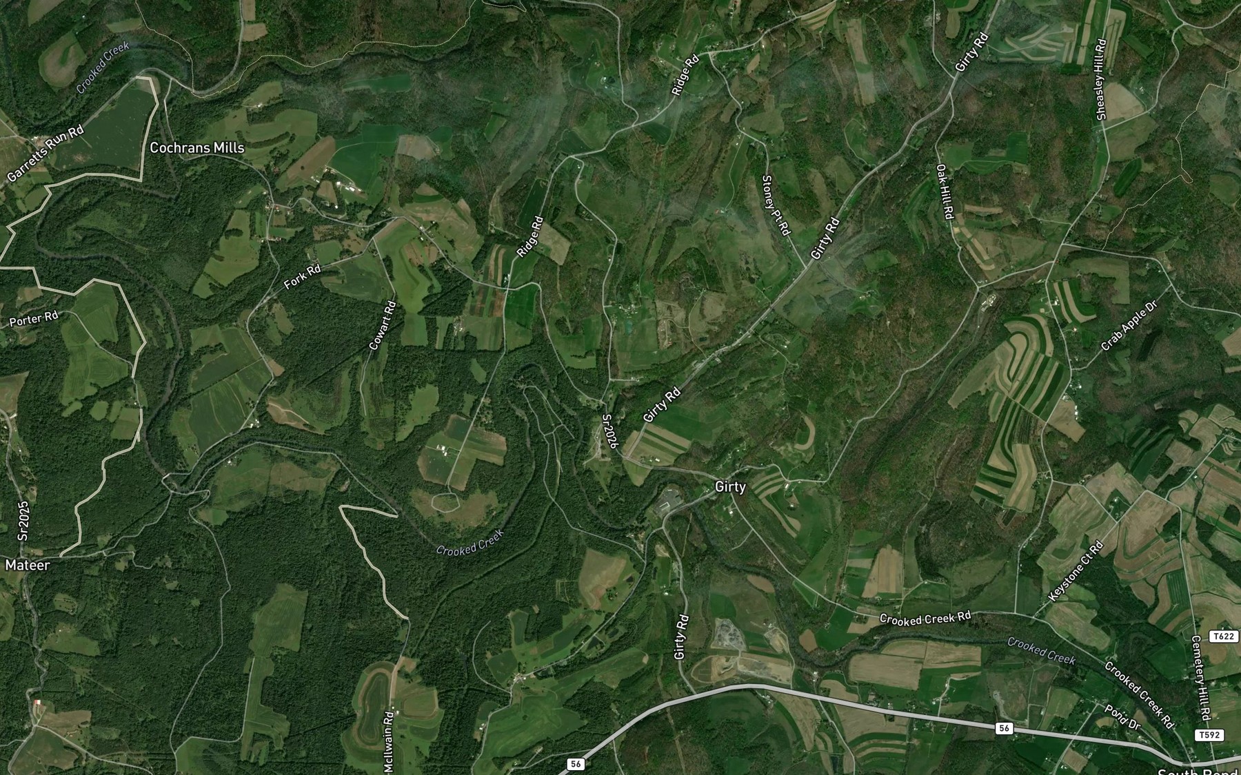 Satellite map of the Long Run