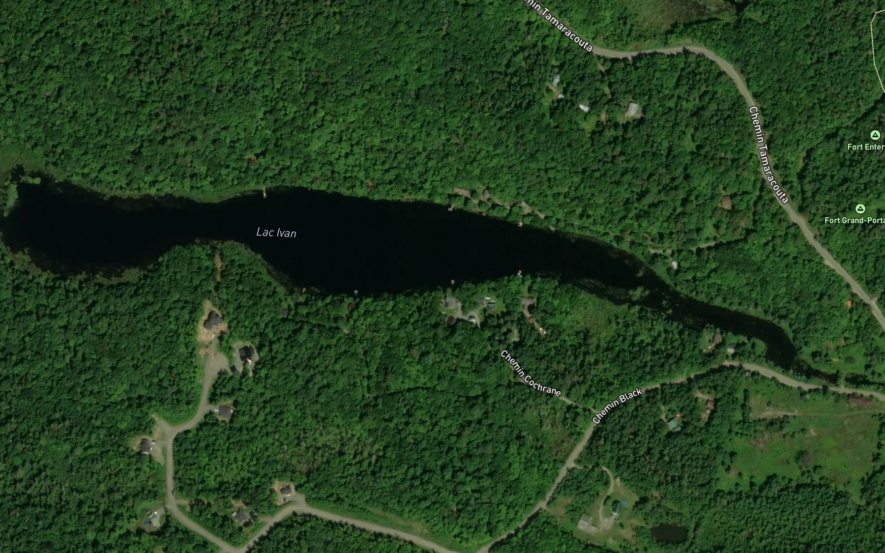 Satellite map of the Lac Ivan