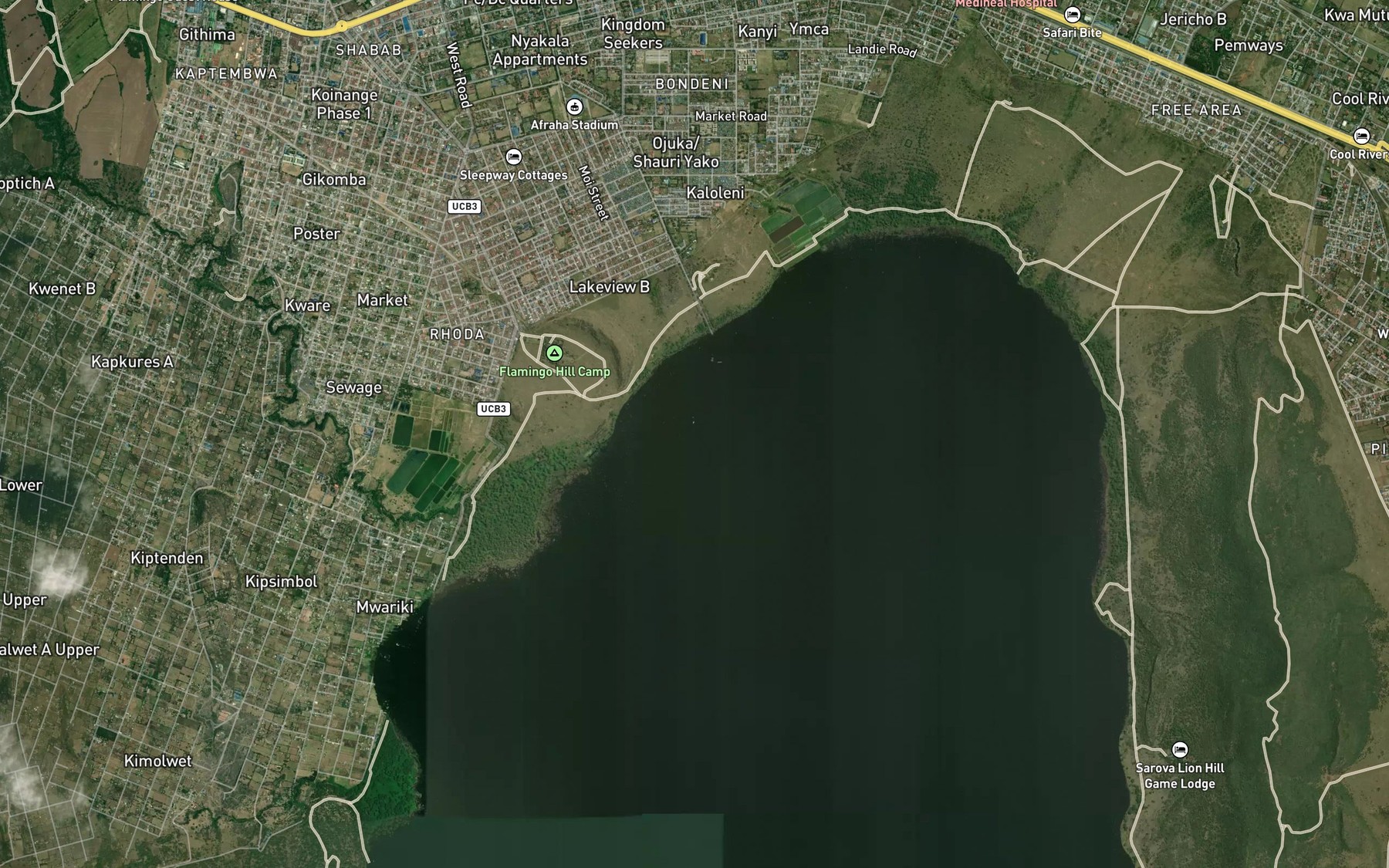 Satellite map of the Enjoro