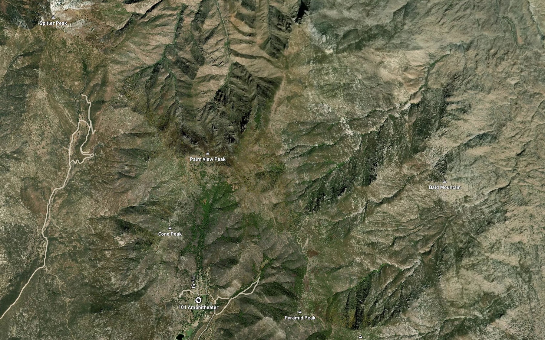Satellite map of the Cedar Spring