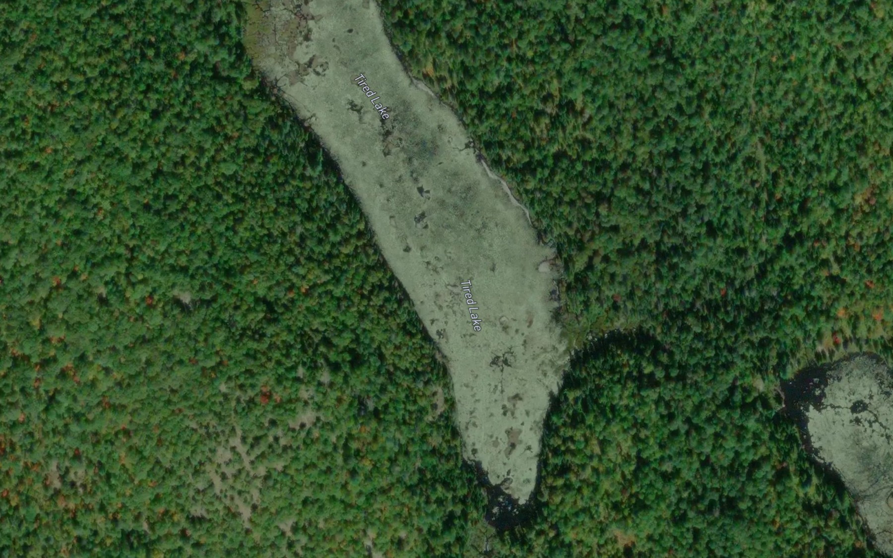 Satellite map of the Tired Lake