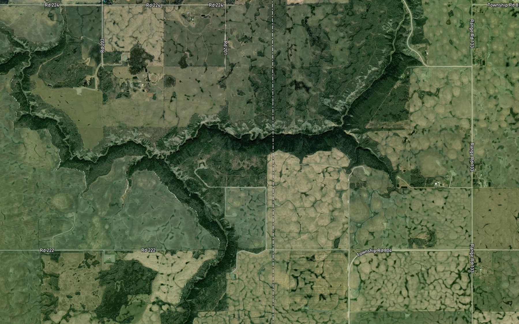Satellite map of the Doe Creek