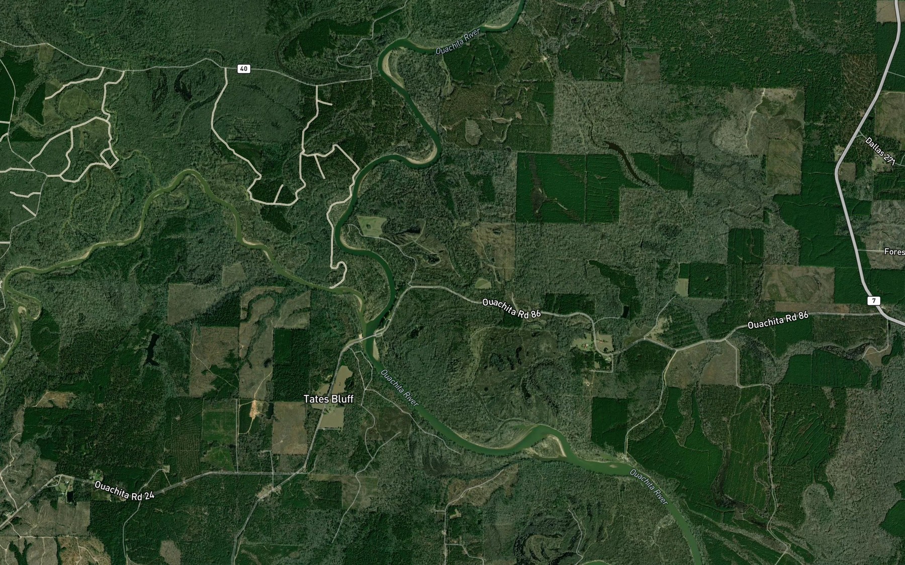 Satellite map of the Horseshoe Lake