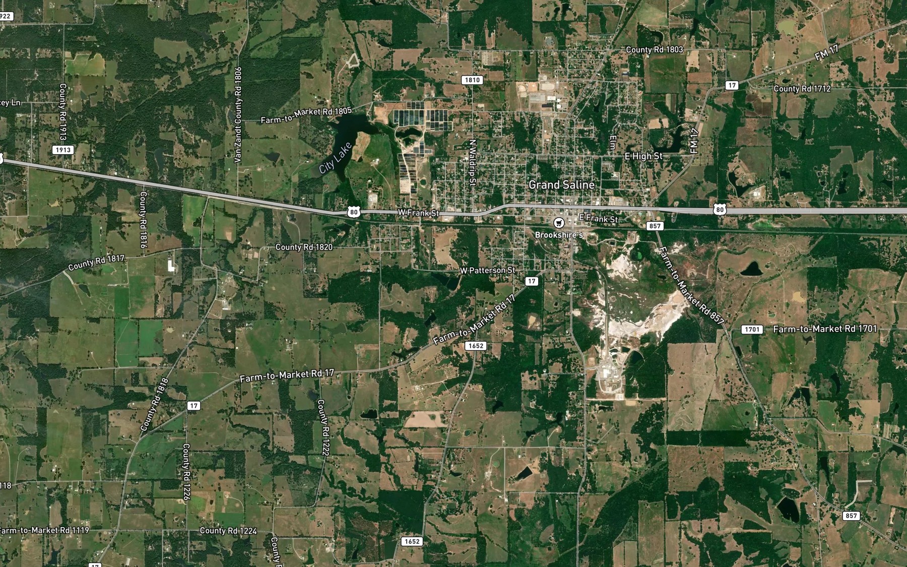 Satellite map of the Morton Salt Company Lake