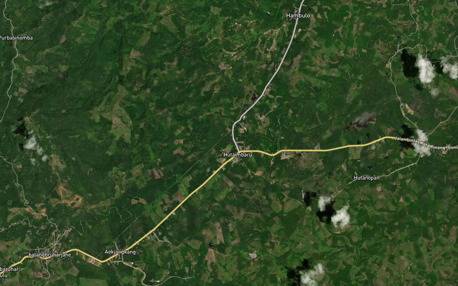 Satellite map of the Batang Baruhar