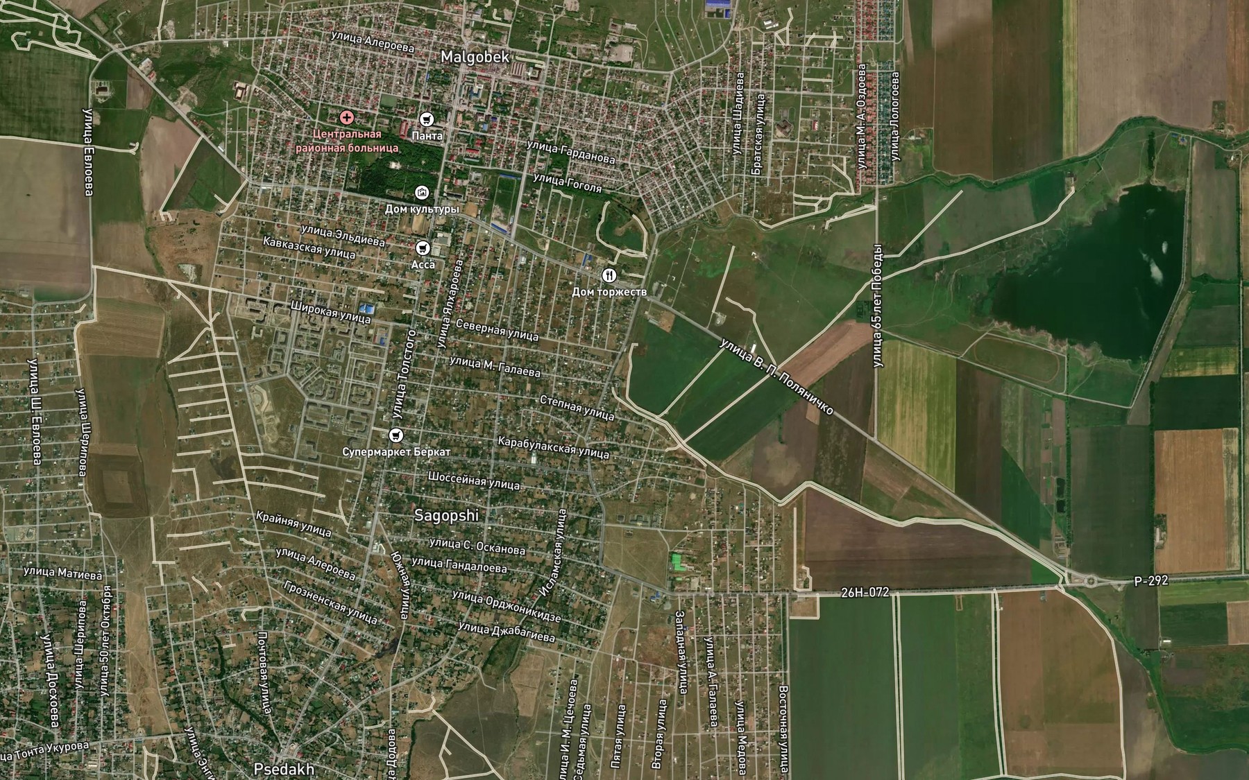 Satellite map of the Zapadnaya Vetv' Alkhanchurtovskogo Kanala
