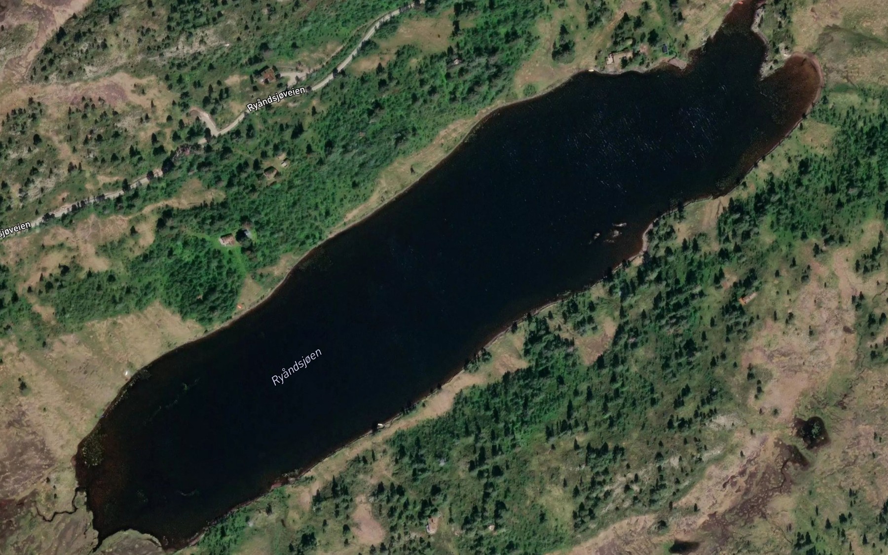 Satellite map of the Ryandsjoen