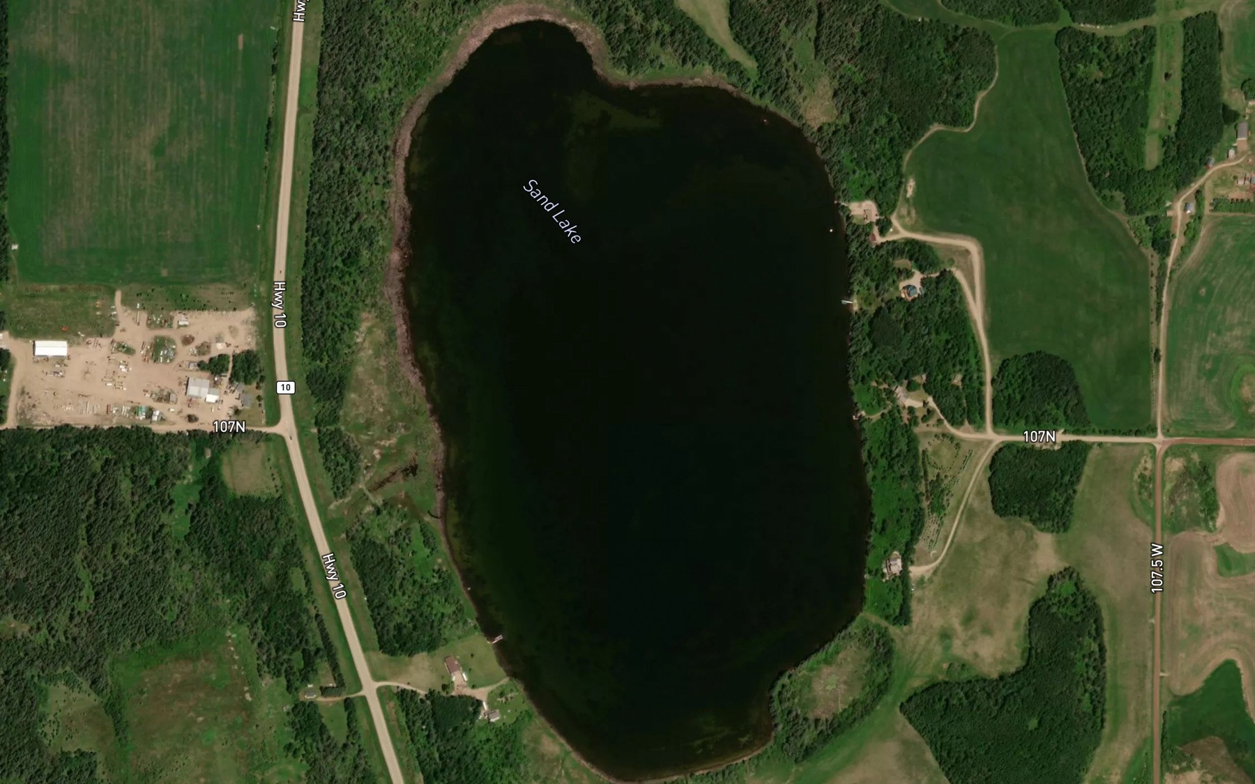 Satellite map of the Sand Lake