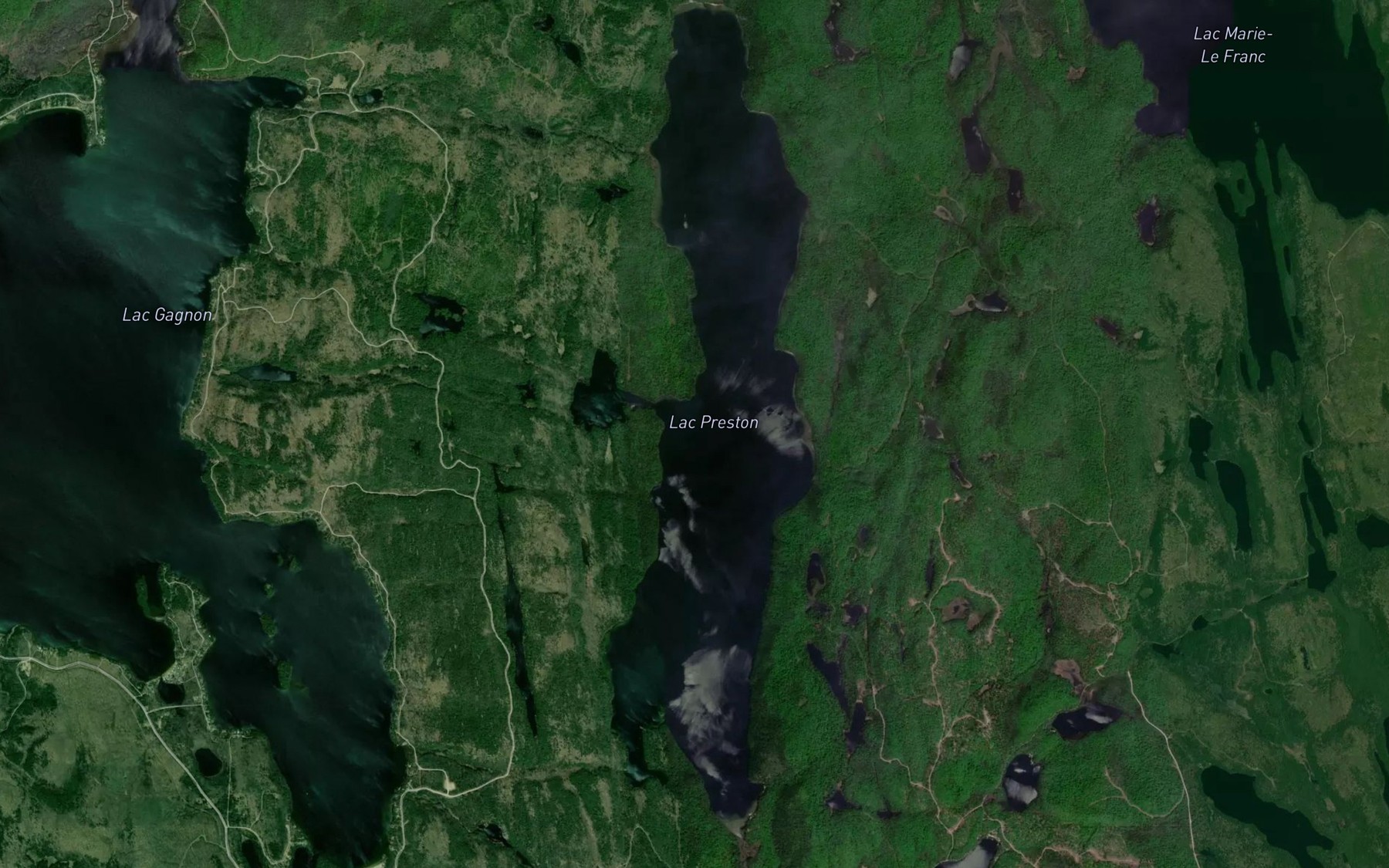 Satellite map of the Lac Preston