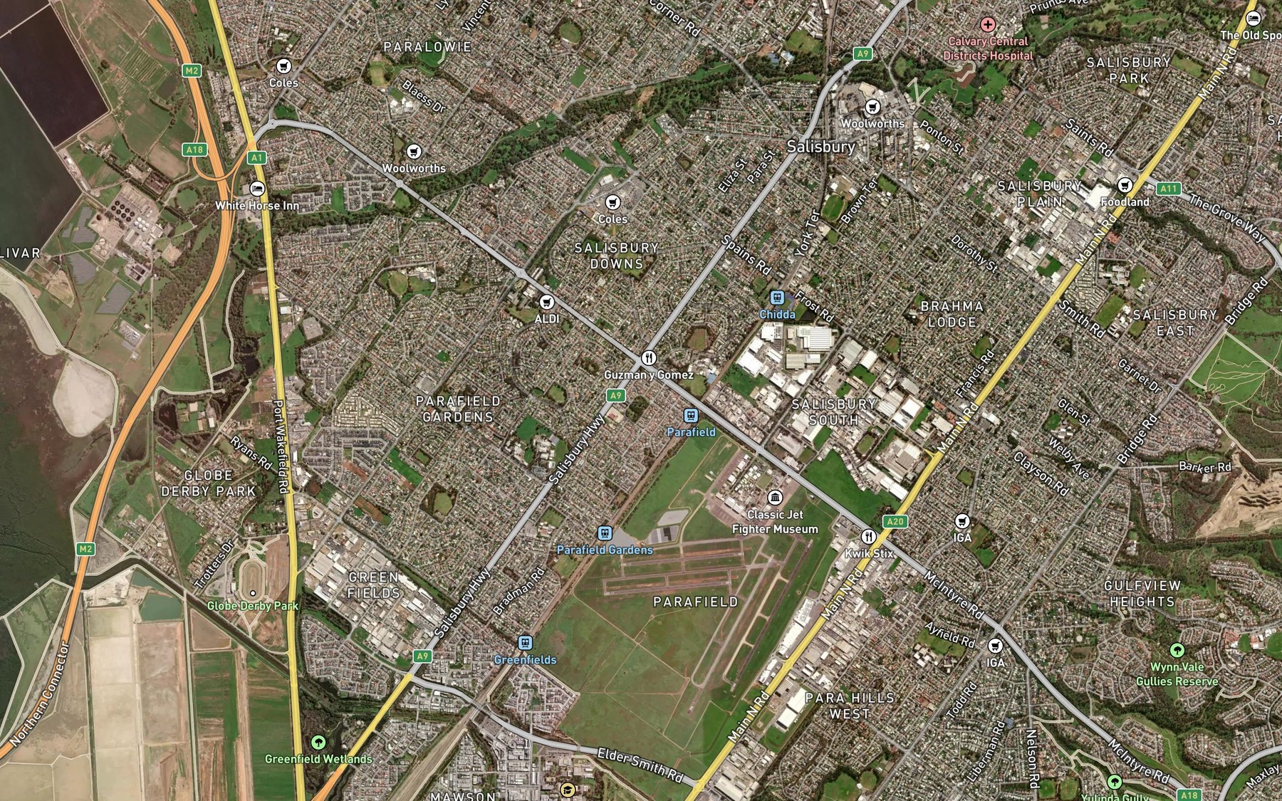 Satellite map of the Pine Lakes Ornamental Lake