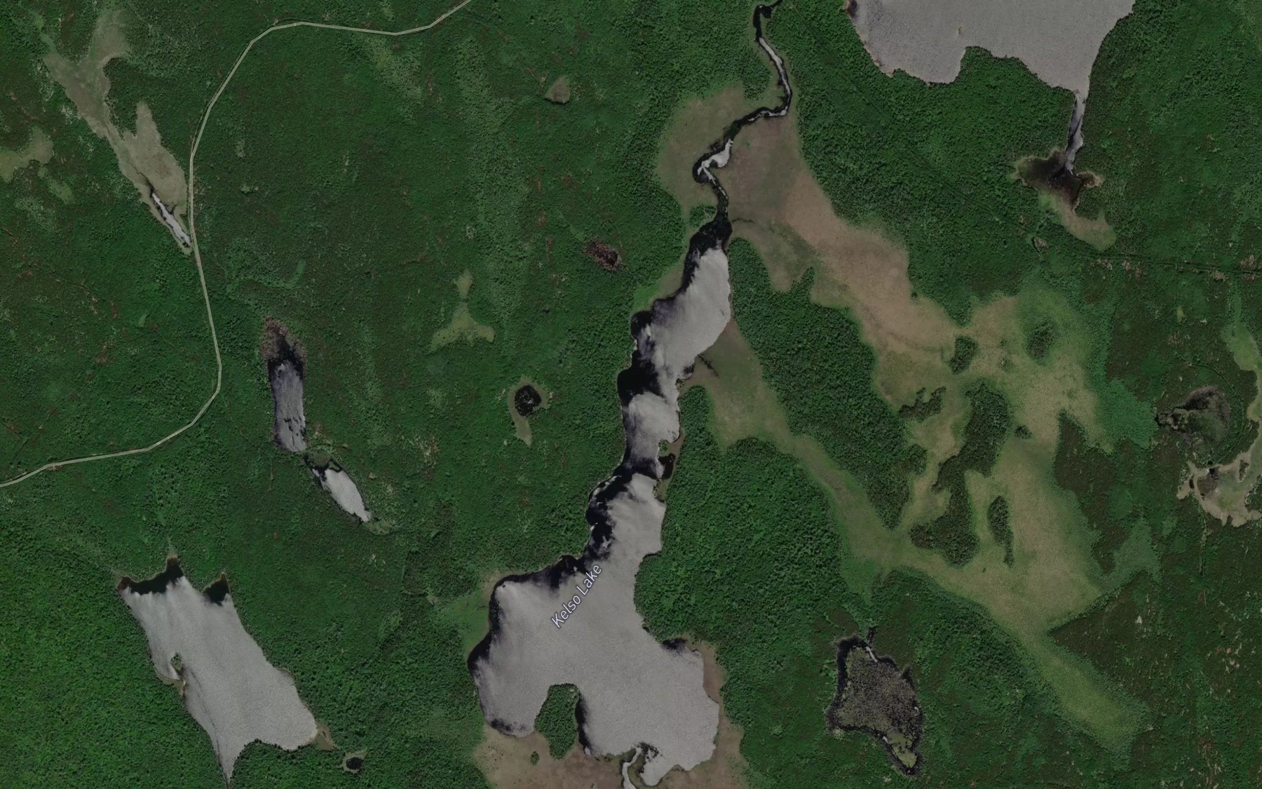 Satellite map of the Kelso Lake