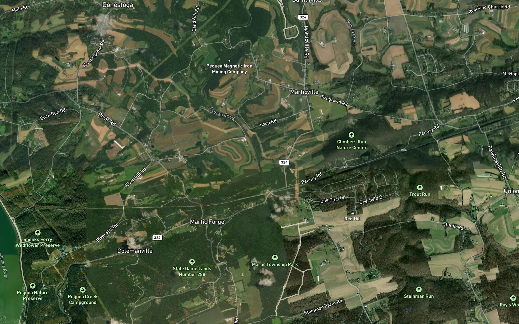 Satellite map of the Climbers Run