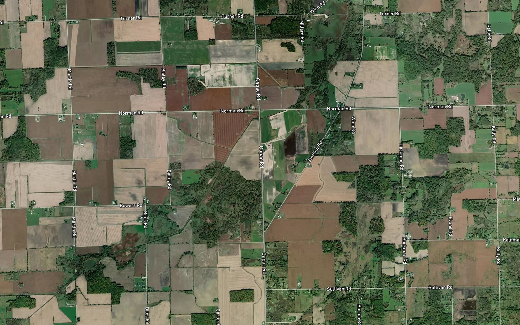 Satellite map of the Kolb Drain