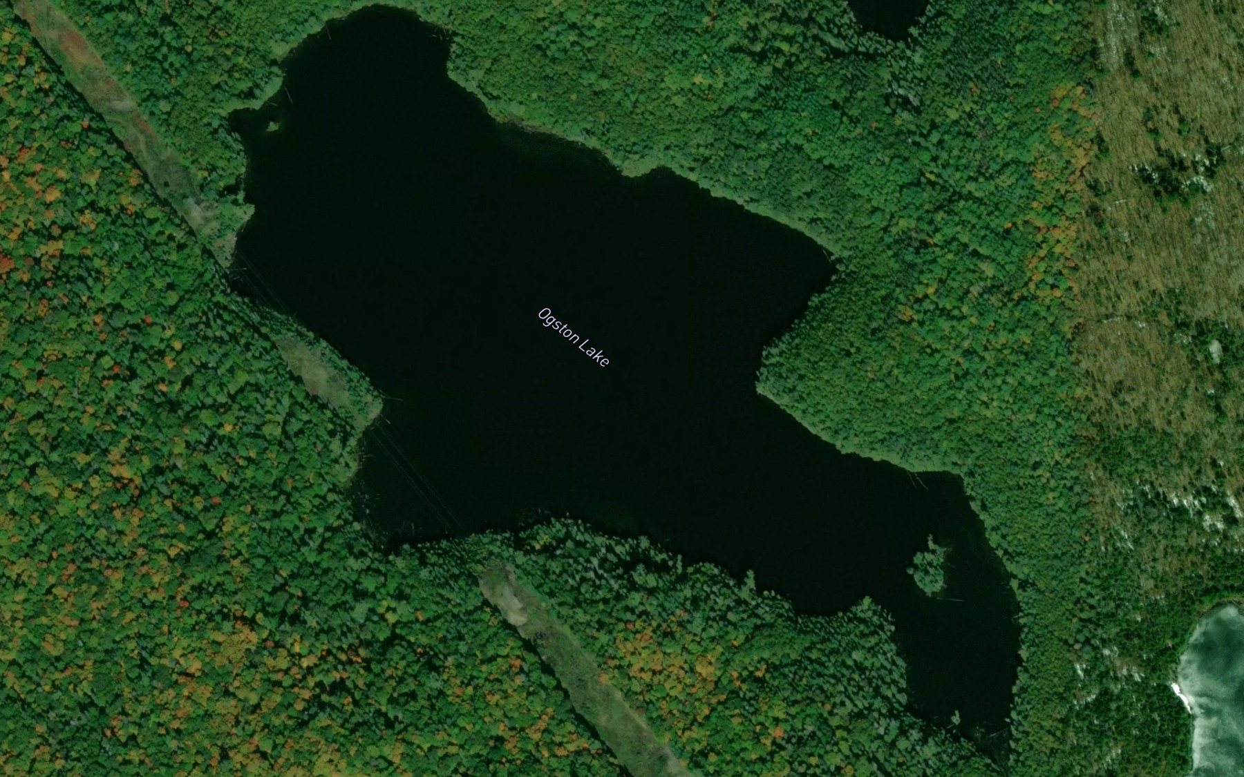 Satellite map of the Ogston Lake