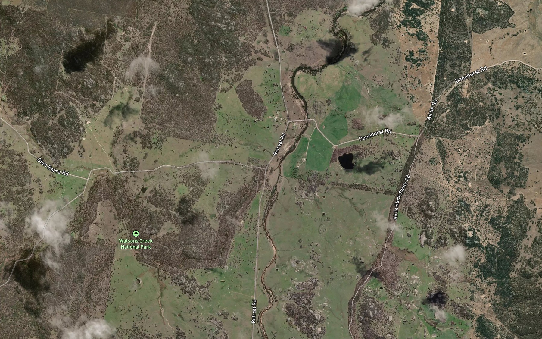 Satellite map of the Watsons Creek