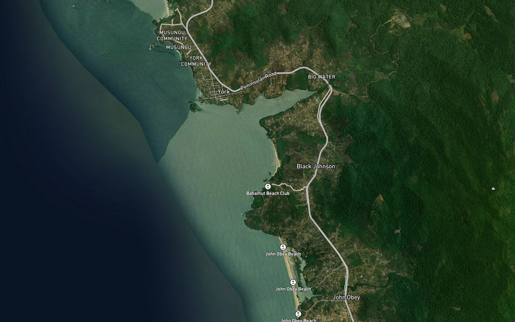 Satellite map of the Whale Bay