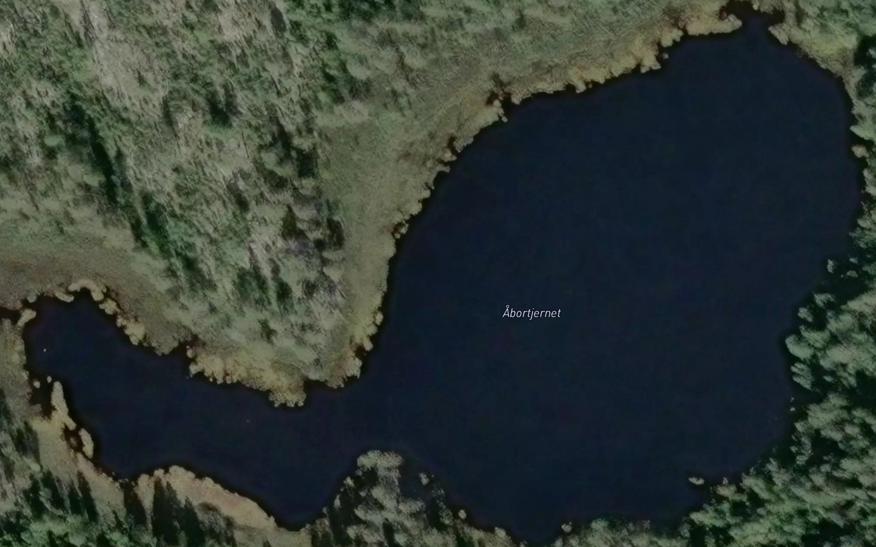 Satellite map of the Abortjernet