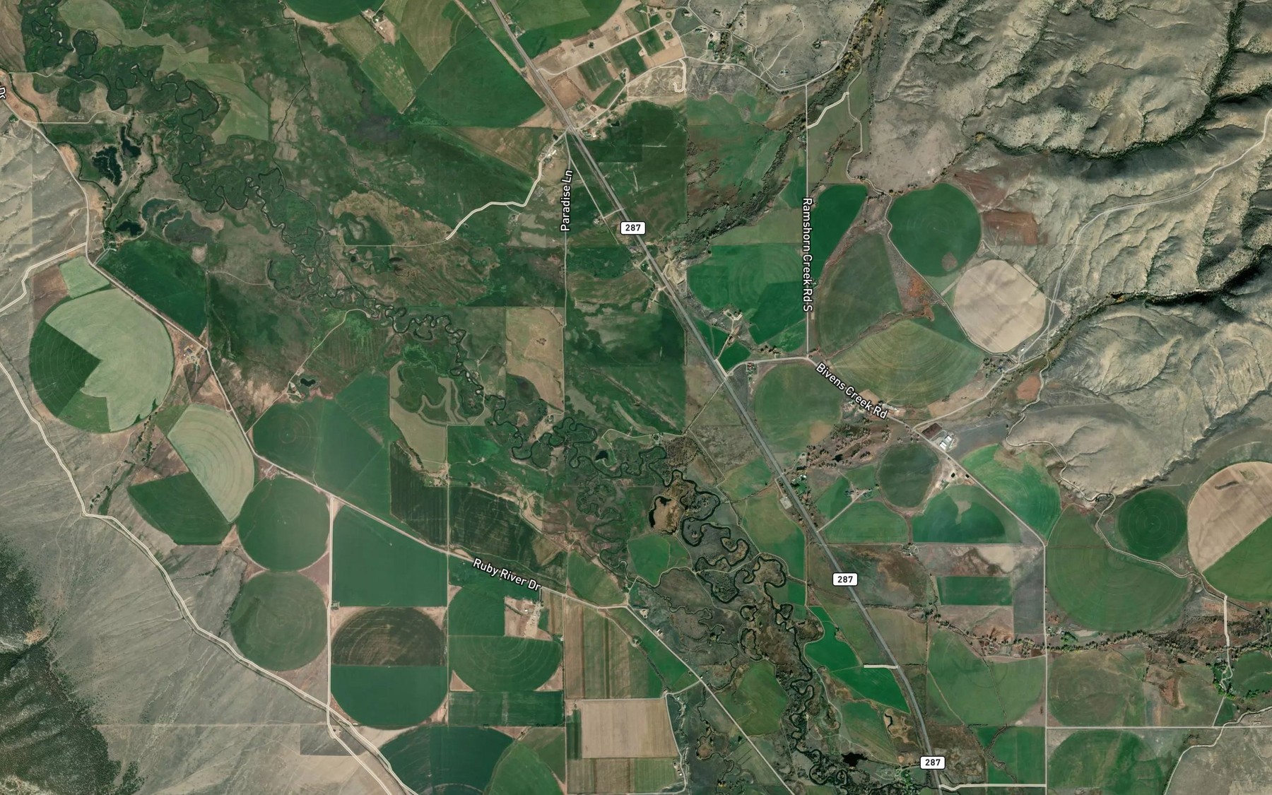 Satellite map of the Schoolhouse Ditch Number One