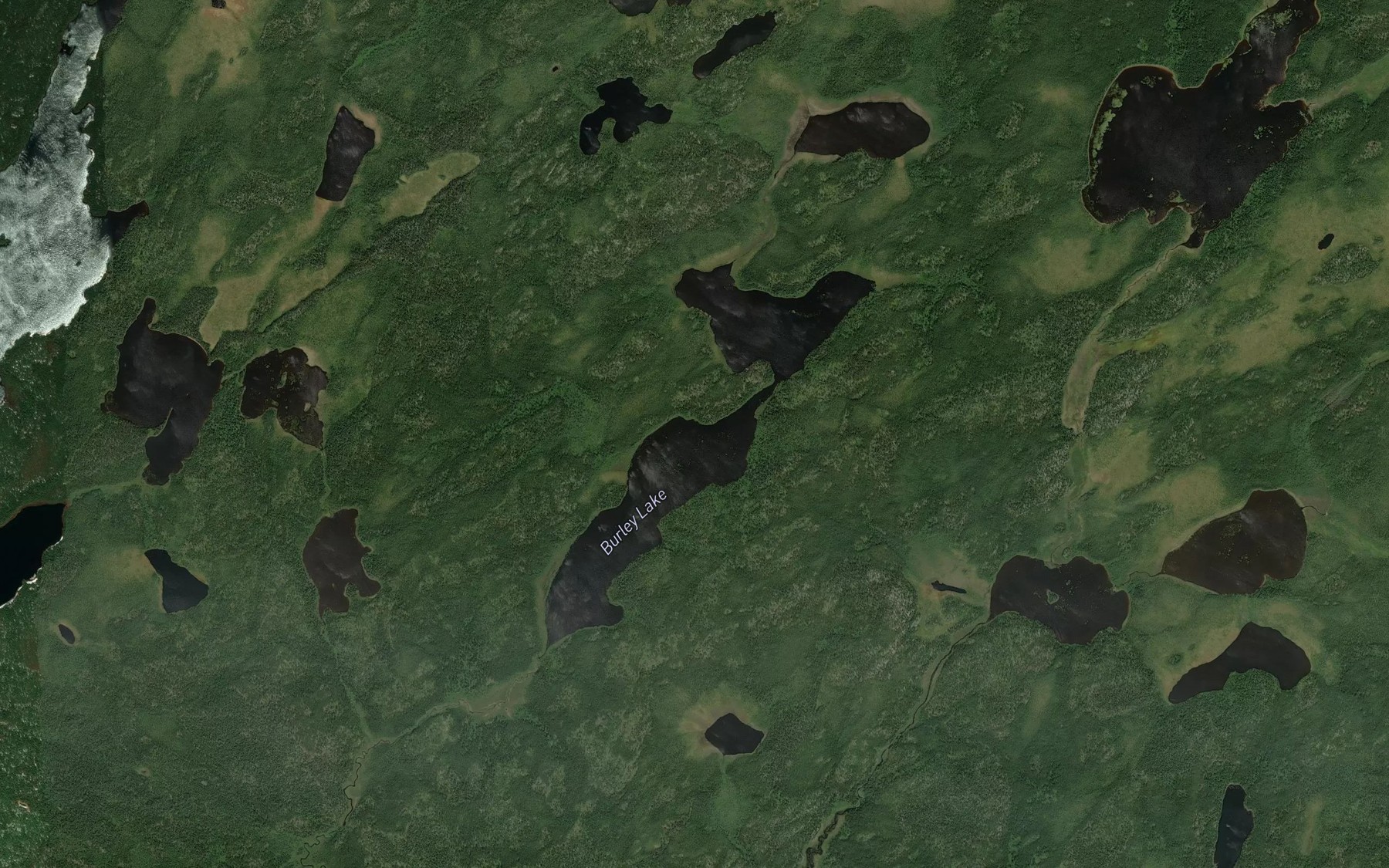 Satellite map of the Burley Lake