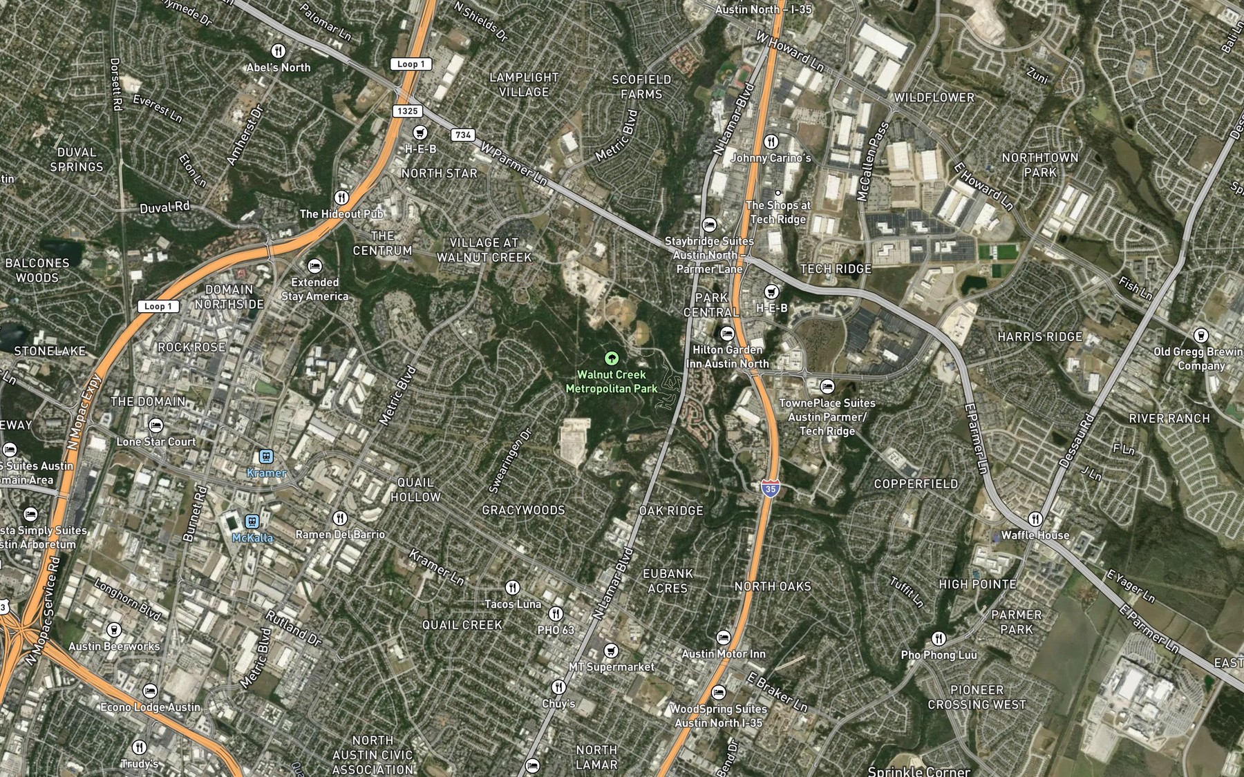 Satellite map of the Tar Branch