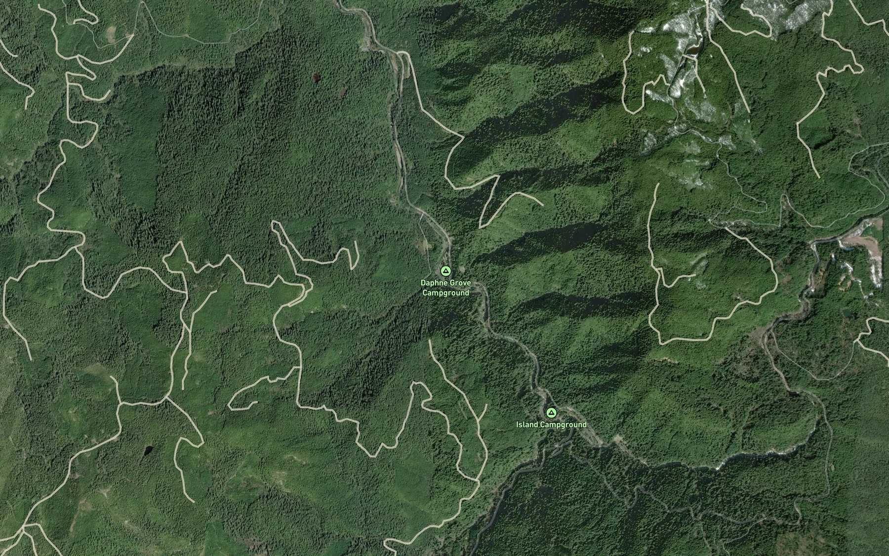 Satellite map of the Hosposki Creek