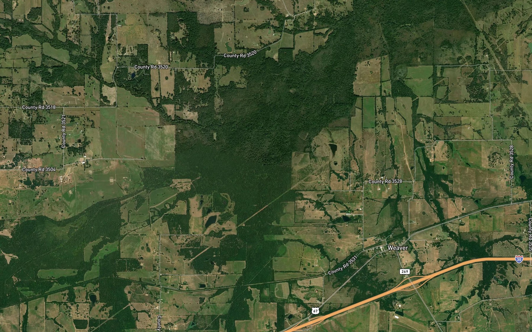 Satellite map of the Rock Creek