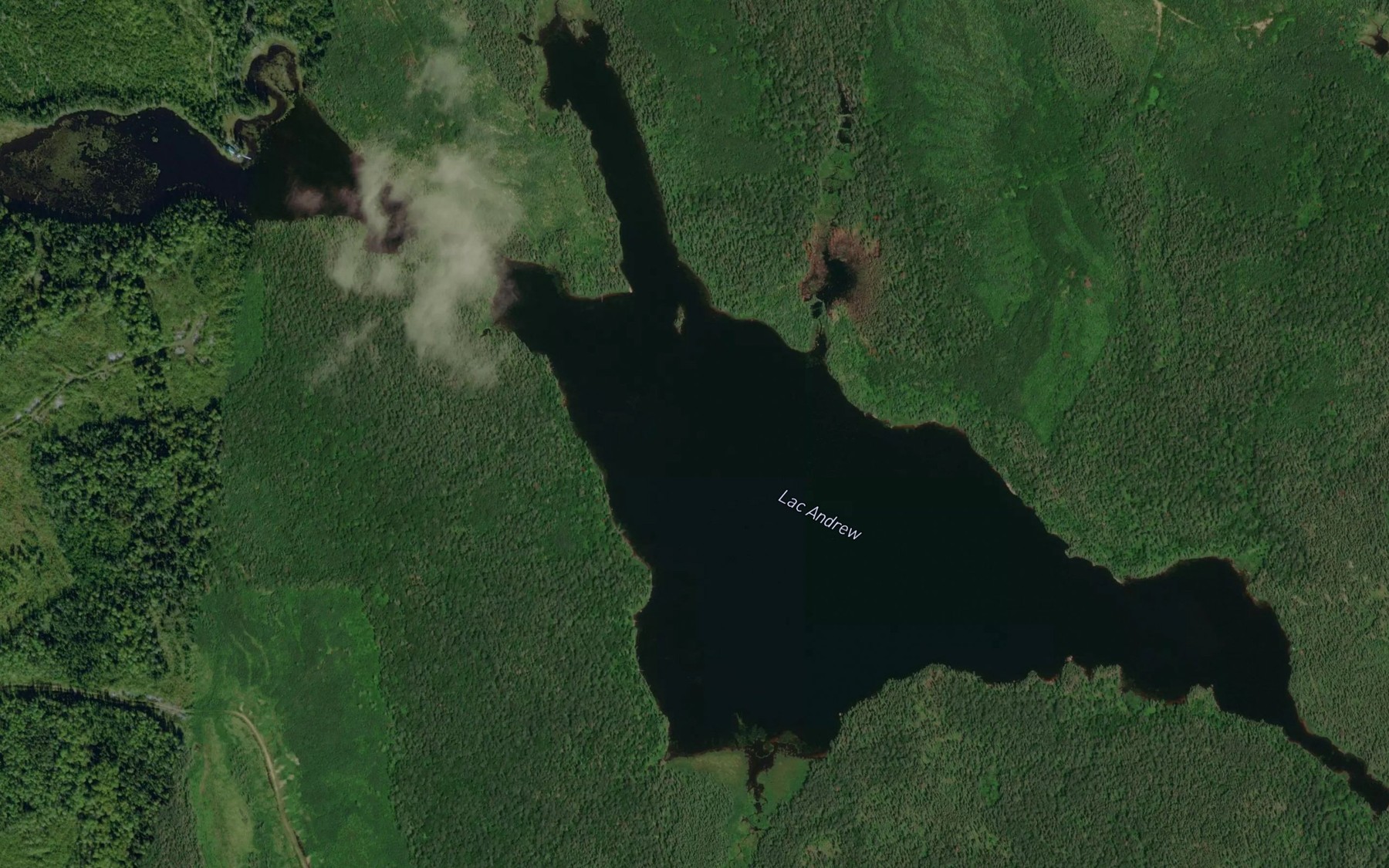 Satellite map of the Lac Andrew