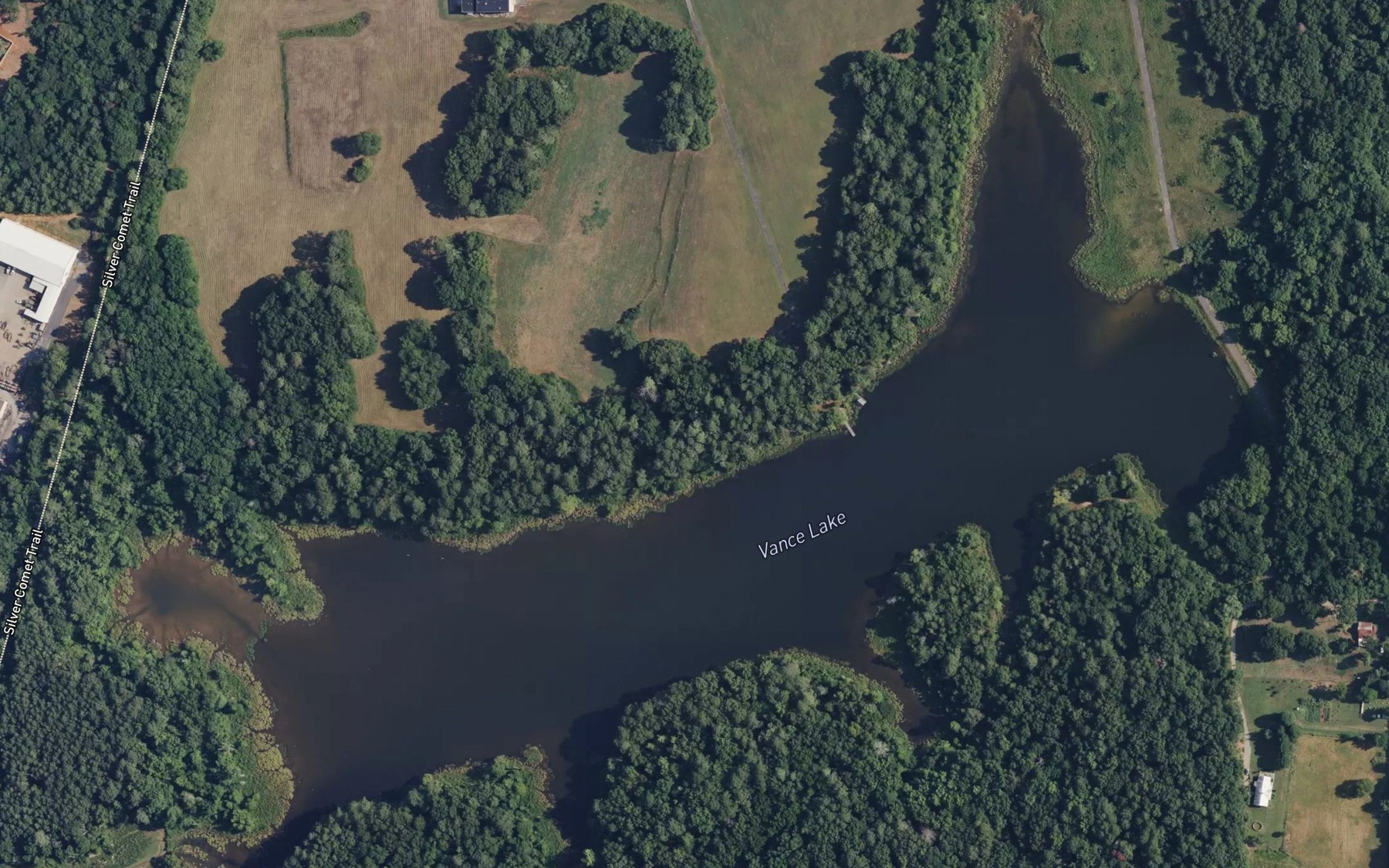 Satellite map of the Vance Lake