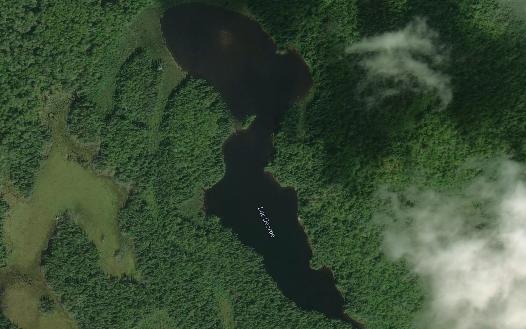 Satellite map of the Lac George