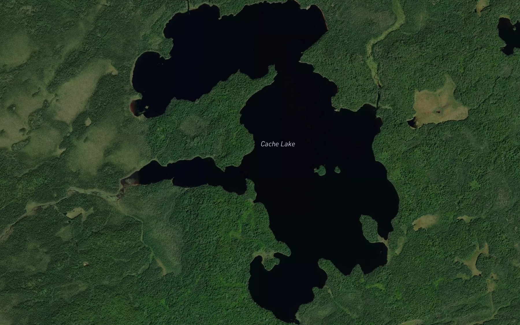 Satellite map of the Cache Lake