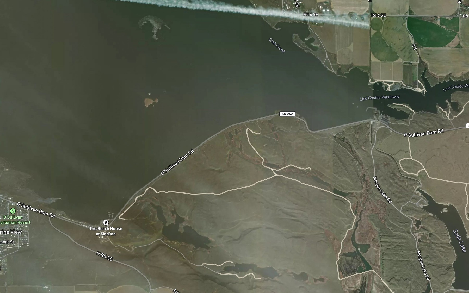 Satellite map of the Falcon Lake