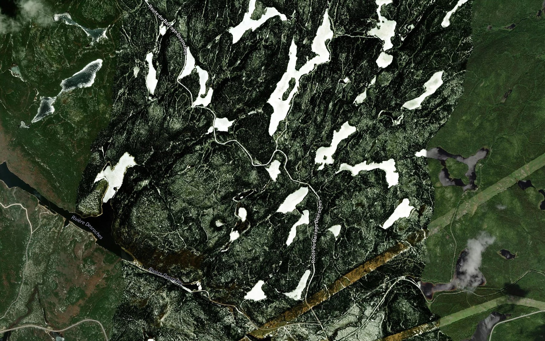 Satellite map of the Lac Cecile