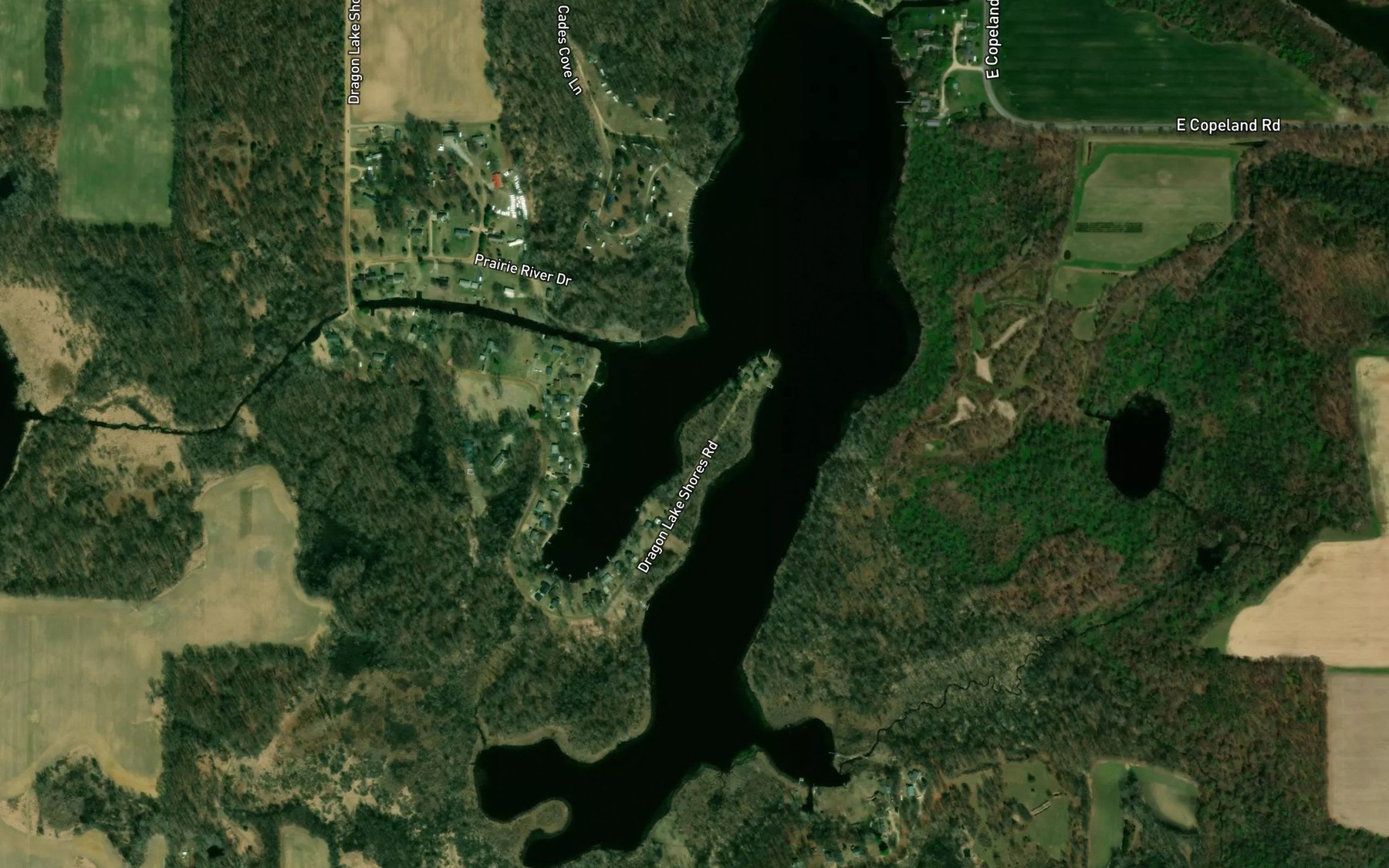 Satellite map of the Dragon Lake